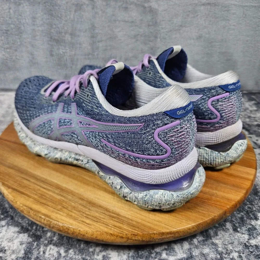 ASICS GEL-Nimbus 24 Shoes Womens 8.5 Purple Speckle Running Sneaker 1012B370